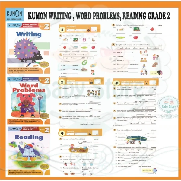 Kumon English Reading Writing Words problem graded workbooks