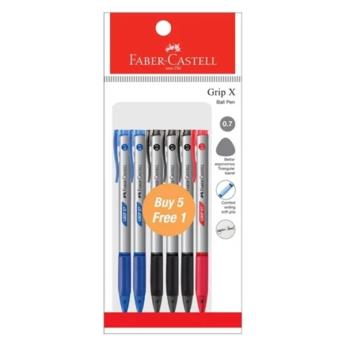75011b74a4943c00b52f2030ff940fb7.webp Faber Castell Grip X7 Ball Pen Buy 5 Free 1