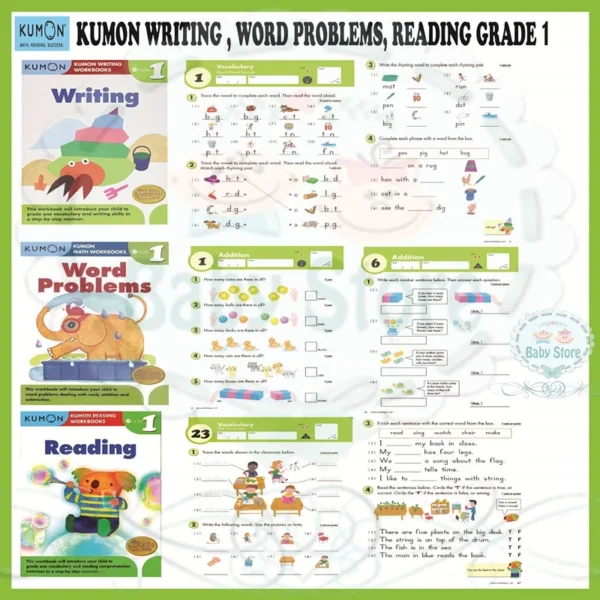 Kumon English Reading Writing Words problem graded workbooks
