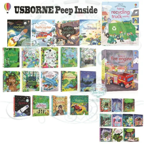 Usborne Peep ide How a plane works Bug homes  Space Night Time The Zoo SEA Tree