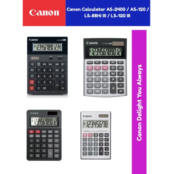 Canon Calculator AS 2400   AS 120   LS 88Hi III   LS 120 III